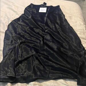 Black satin maxi skirt